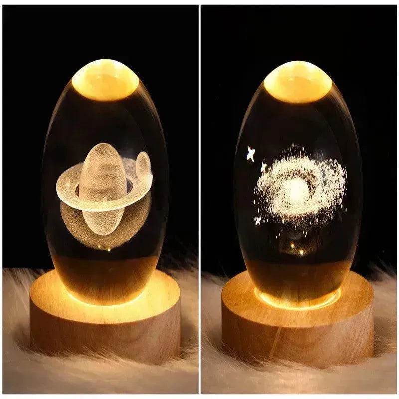 LED Night Light Galaxy Crystal Ball Table Lamp 3D Planet Moon Lamp Bedroom Home Decor For Kids Party Children Birthday Gifts - Velora