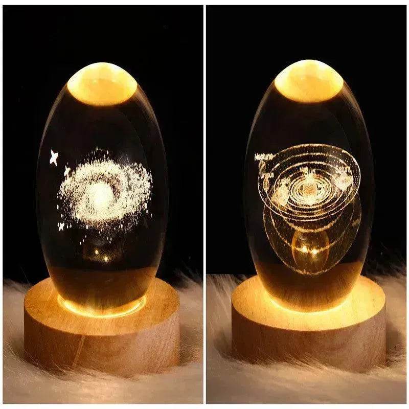 LED Night Light Galaxy Crystal Ball Table Lamp 3D Planet Moon Lamp Bedroom Home Decor For Kids Party Children Birthday Gifts - Velora