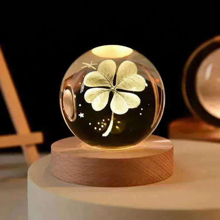 LED Night Light Galaxy Crystal Ball Table Lamp 3D Planet Moon Lamp Bedroom Home Decor For Kids Party Children Birthday Gifts - Velora