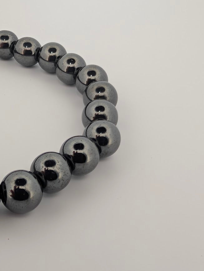 Hematite Bracelet — 8mm Round Beads