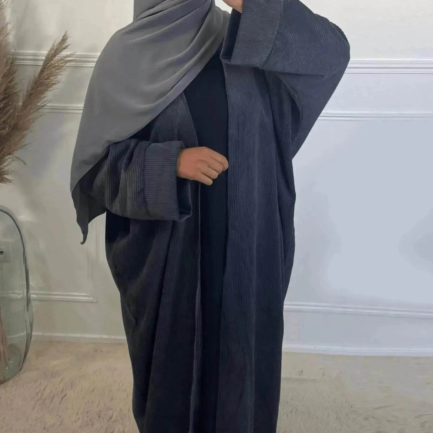 Middle East Dubai Turkey Autumn And Winter Cardigan Dress - Velora