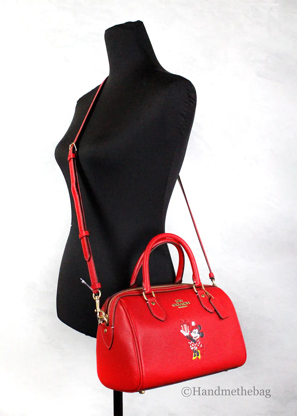 Coach X Disney Rowan Medium Red Minnie Mouse Satchel