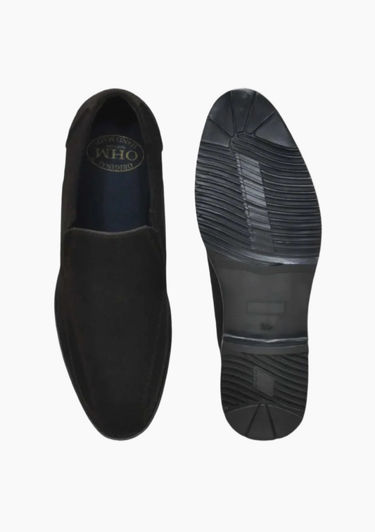 OHM Classic Leather Slip-On Shoes with Cushioned Insole - Velora