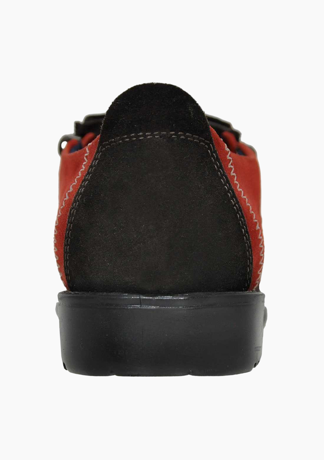 OHM Plain Toe Zip Closure Slip-on Leather Shoes Brown/ Red - Velora