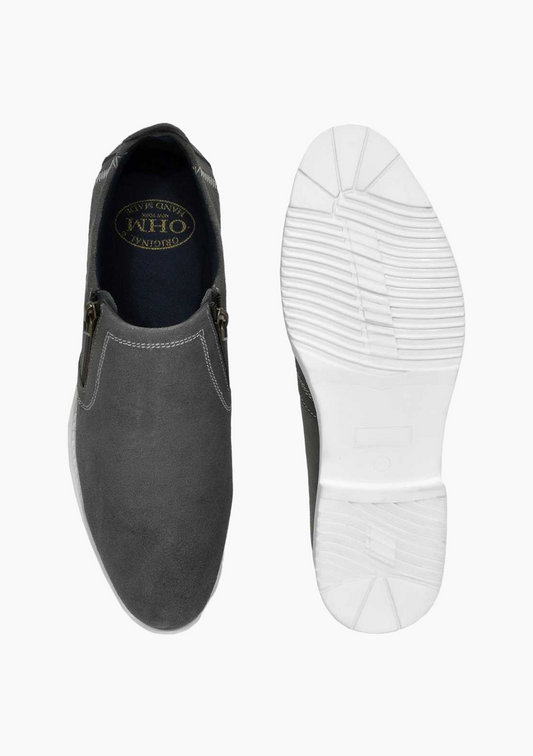 OHM Minimalist Slip-On Stitched Leather Shoes - Velora