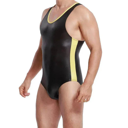 Patent leather one-piece gym suit - Velora