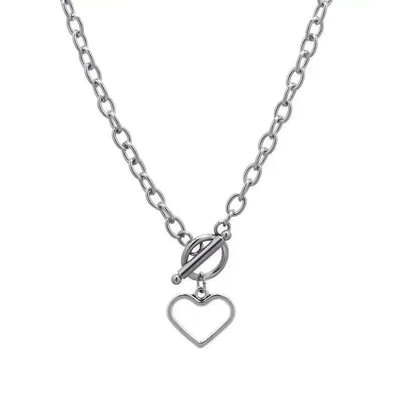 Personalized Thick Chain Ins Wind Love Clavicle Necklace Choker Niche Design Trend Necklace For Women - Velora