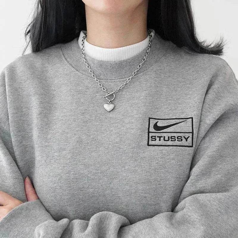 Personalized Thick Chain Ins Wind Love Clavicle Necklace Choker Niche Design Trend Necklace For Women - Velora