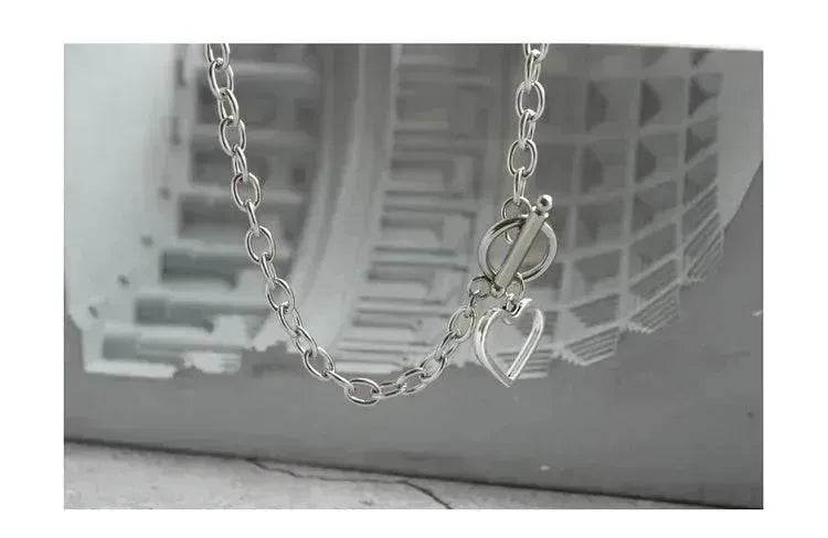 Personalized Thick Chain Ins Wind Love Clavicle Necklace Choker Niche Design Trend Necklace For Women - Velora