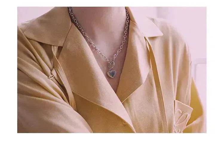 Personalized Thick Chain Ins Wind Love Clavicle Necklace Choker Niche Design Trend Necklace For Women - Velora