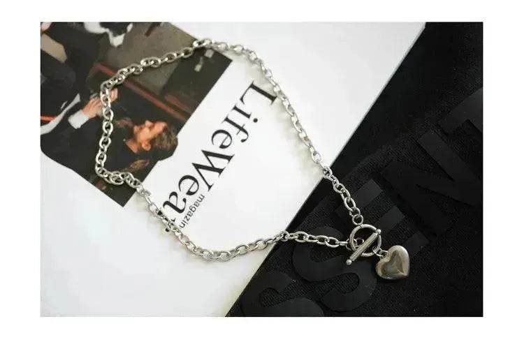 Personalized Thick Chain Ins Wind Love Clavicle Necklace Choker Niche Design Trend Necklace For Women - Velora