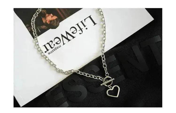 Personalized Thick Chain Ins Wind Love Clavicle Necklace Choker Niche Design Trend Necklace For Women - Velora