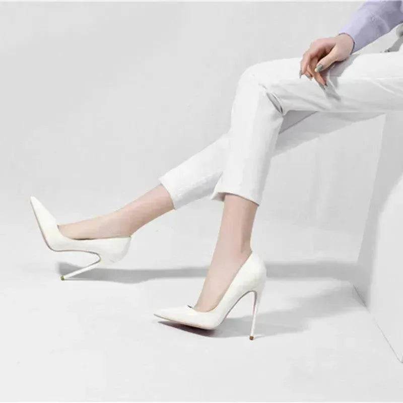 Pointed Toe Stiletto High Heels Size Patent Leather Single Shoes - Velora