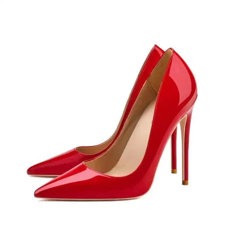 Pointed Toe Stiletto High Heels Size Patent Leather Single Shoes - Velora