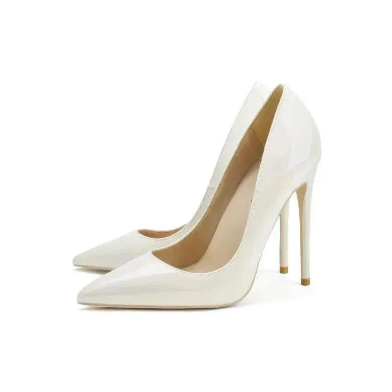 Pointed Toe Stiletto High Heels Size Patent Leather Single Shoes - Velora