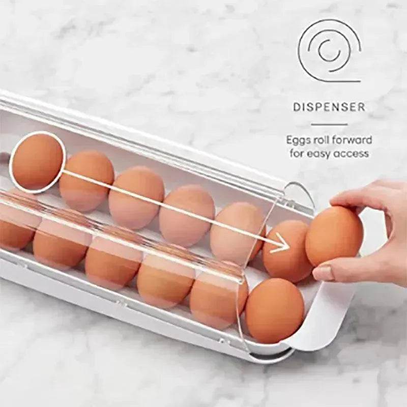 Refrigerator Egg Storage Rack Rolling Egg Dispenser - Velora