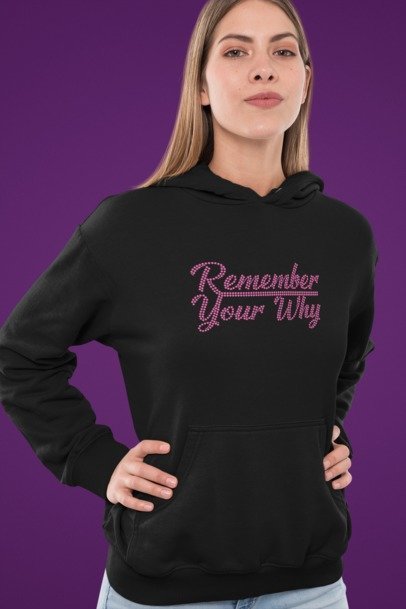 Remember Your Why Rhinestone Shirt – Motivational Sparkle Bling Tee | Bling Dazzel