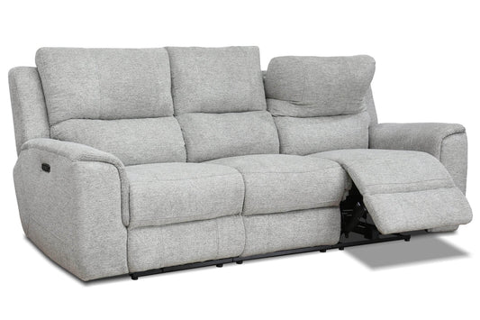 Sentinel 87.8" Power Reclining Sofa with Power Headrest in Tweed Ash Fabric - Velora Luxury Fashion