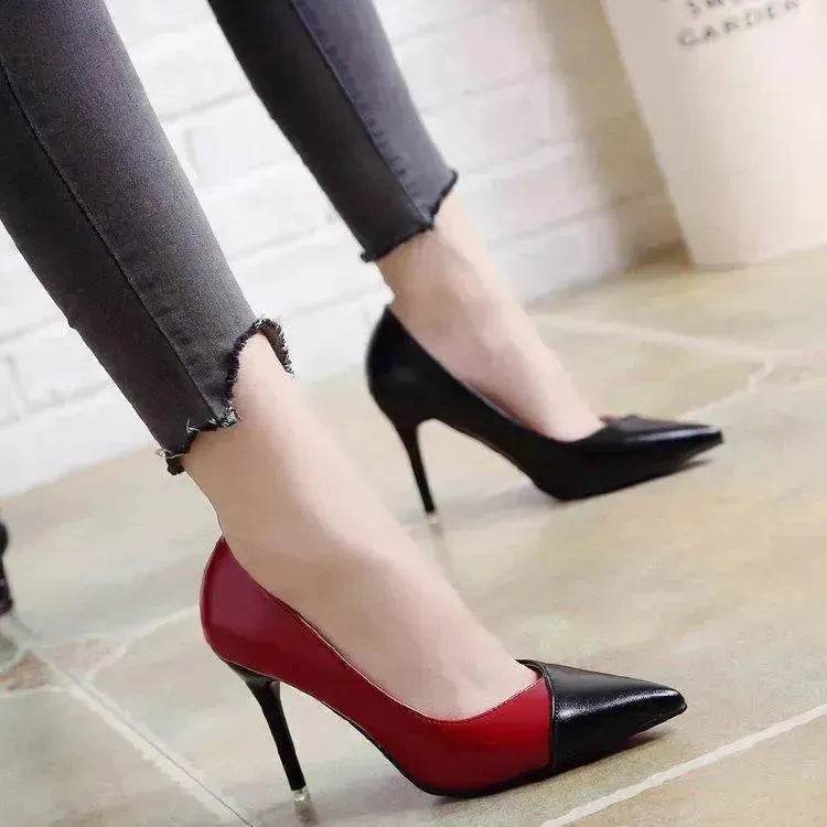 Shallow Mouth Pointed High Heels Charming Temperament Stiletto Single Shoes - Velora