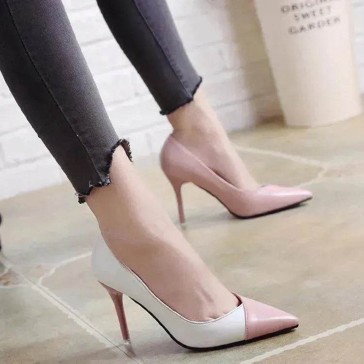 Shallow Mouth Pointed High Heels Charming Temperament Stiletto Single Shoes - Velora