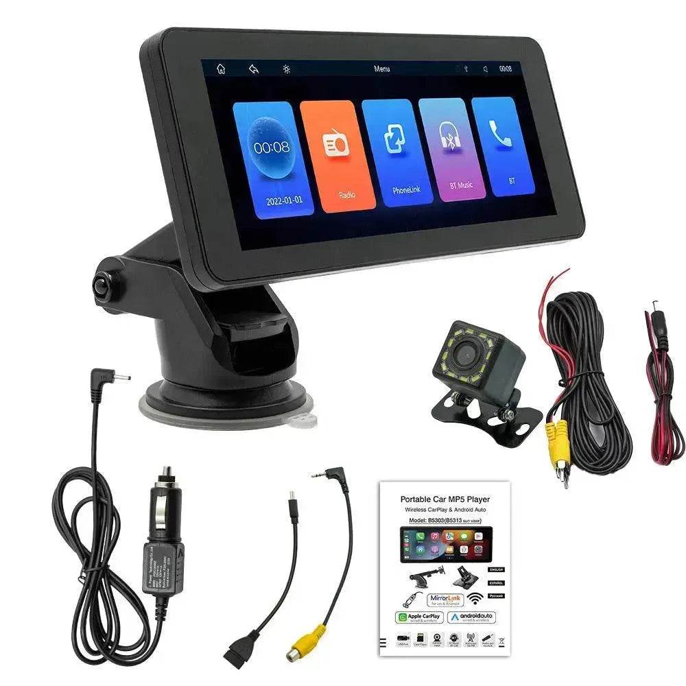 Smart Portable Wireless 6.86-inch Multimedia Vehicle-mounted Video Player, LED Car Camera Supports driving recorder, Reverse image, Bluetooth,. - Velora
