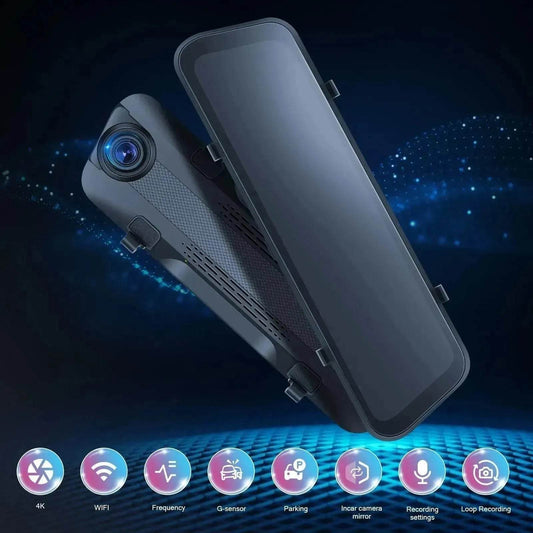 Smart Streaming Media Touch HD Built-in Front HD Resolution Rear Mirror LCD Screen Camera - Velora