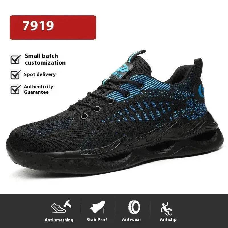Smash and Puncture Resistant Steel Toe Shoes, Unisex Comfortable Work Safety Shoes, Lightweight Outdoor Adventure Safety Sneakers, Breathable Upper Labour Protection Shoes - Velora