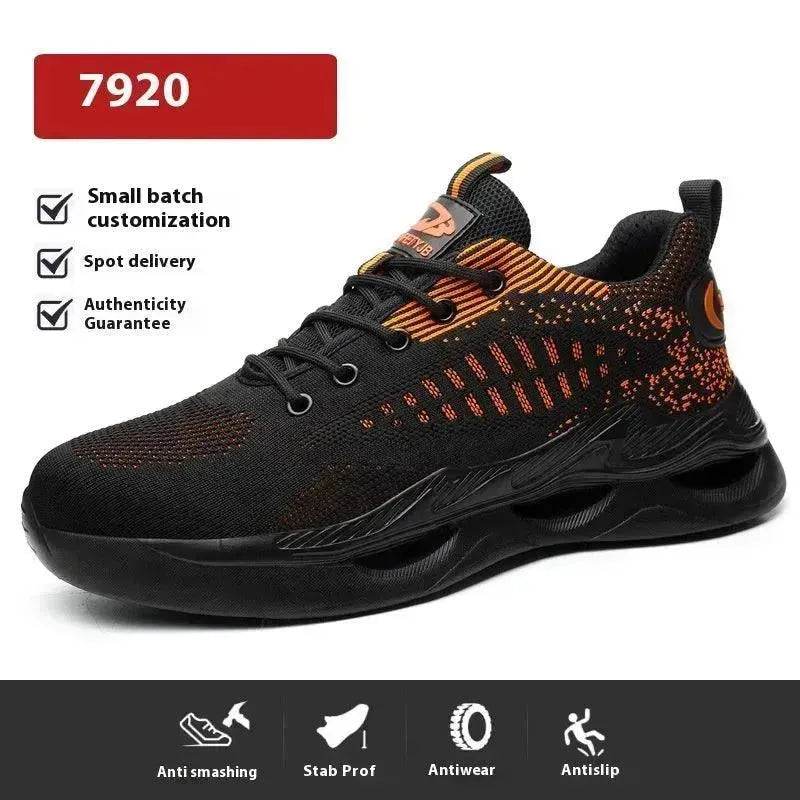 Smash and Puncture Resistant Steel Toe Shoes, Unisex Comfortable Work Safety Shoes, Lightweight Outdoor Adventure Safety Sneakers, Breathable Upper Labour Protection Shoes - Velora