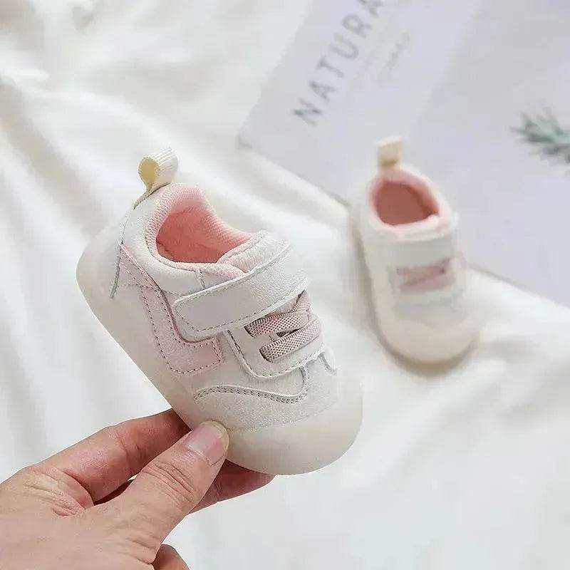 Solid Color Boys And Girls Toddler Soft Bottom Kids White Shoes - Velora