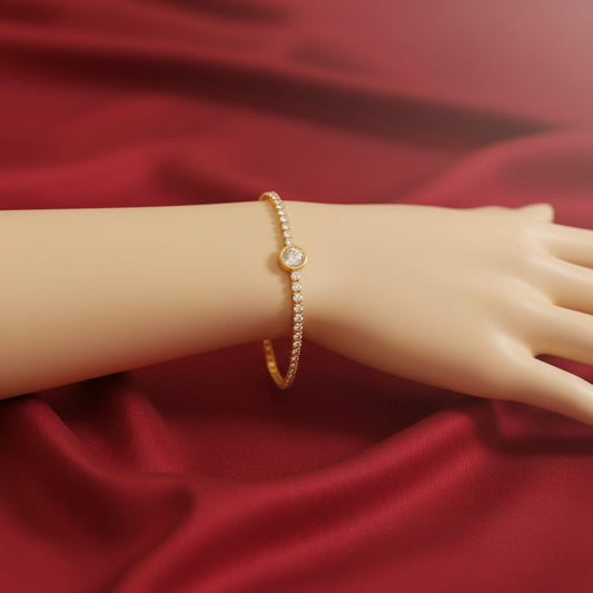 Luxury Zirconia Tennis Bracelet in 18K Gold – LeDeSaRa Jewelry