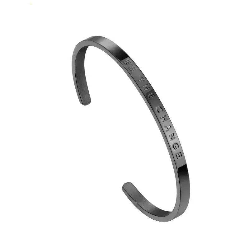 Titanium Steel Open-end Engraved Fashion Bracelet for Women - Velora