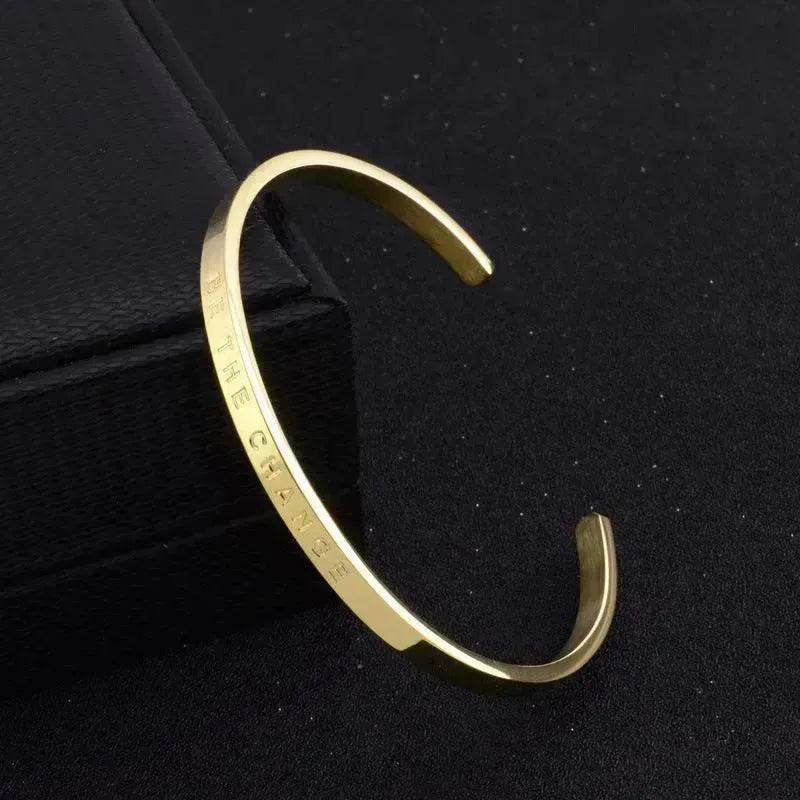 Titanium Steel Open-end Engraved Fashion Bracelet for Women - Velora