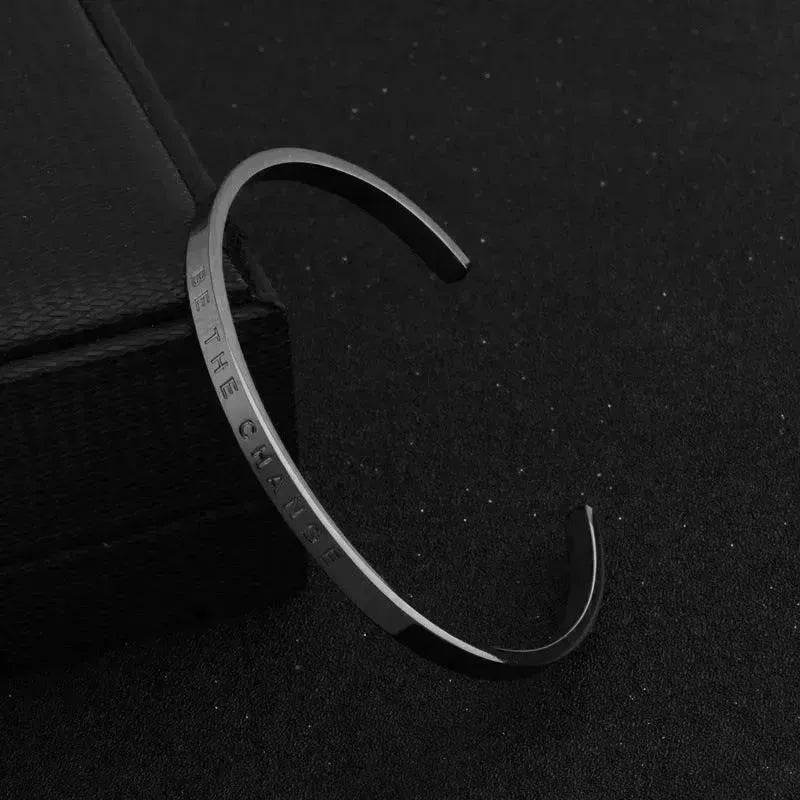 Titanium Steel Open-end Engraved Fashion Bracelet for Women - Velora