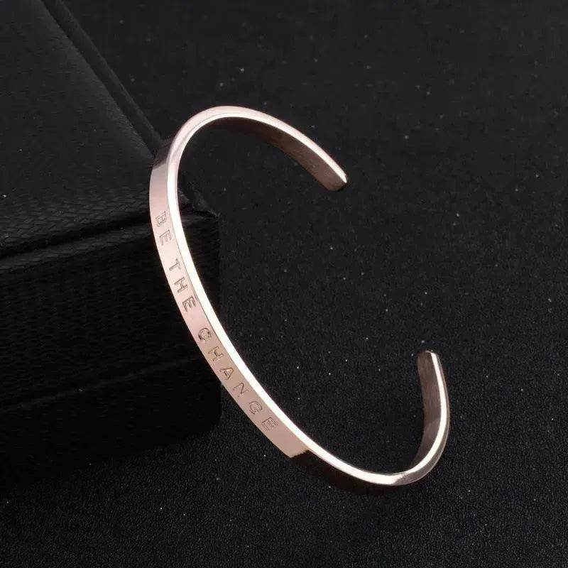 Titanium Steel Open-end Engraved Fashion Bracelet for Women - Velora
