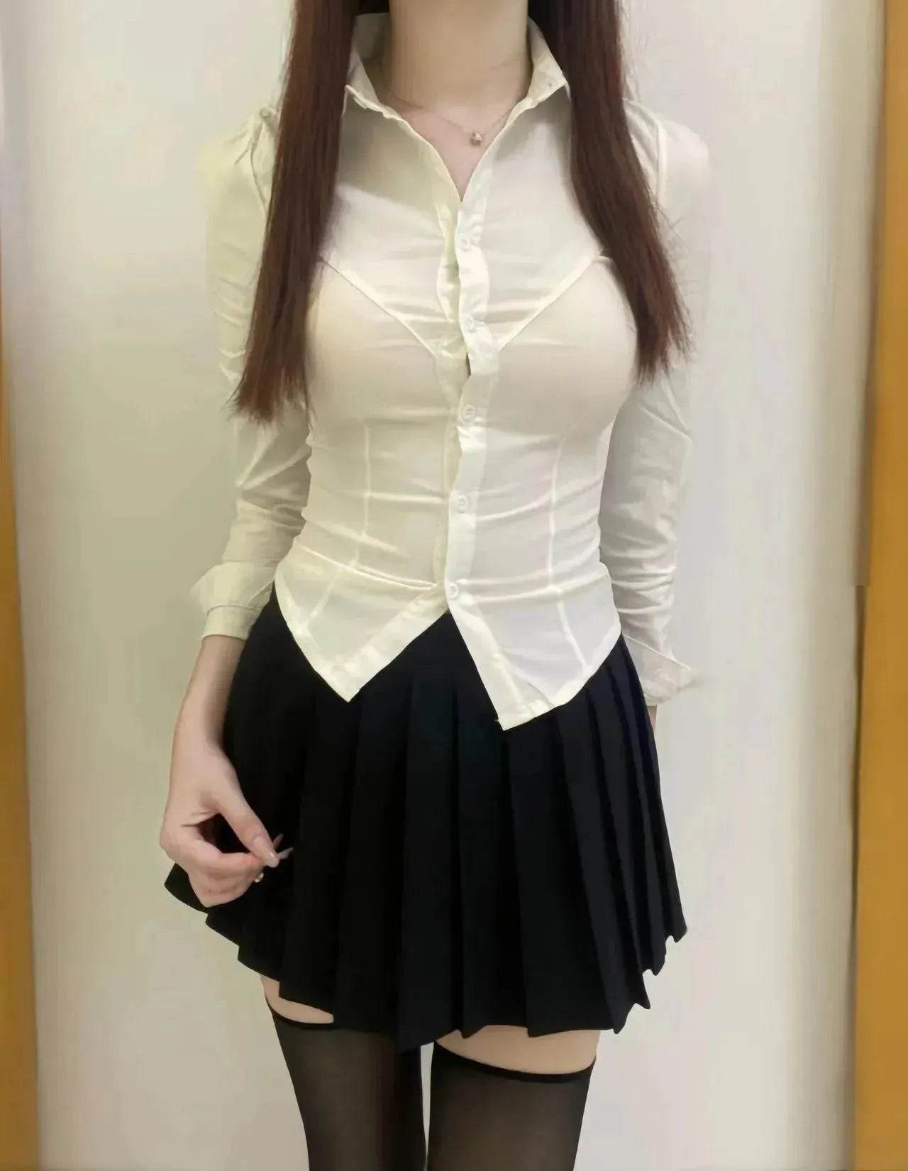 Uniform Slim Top Waist Elastic Women - Velora