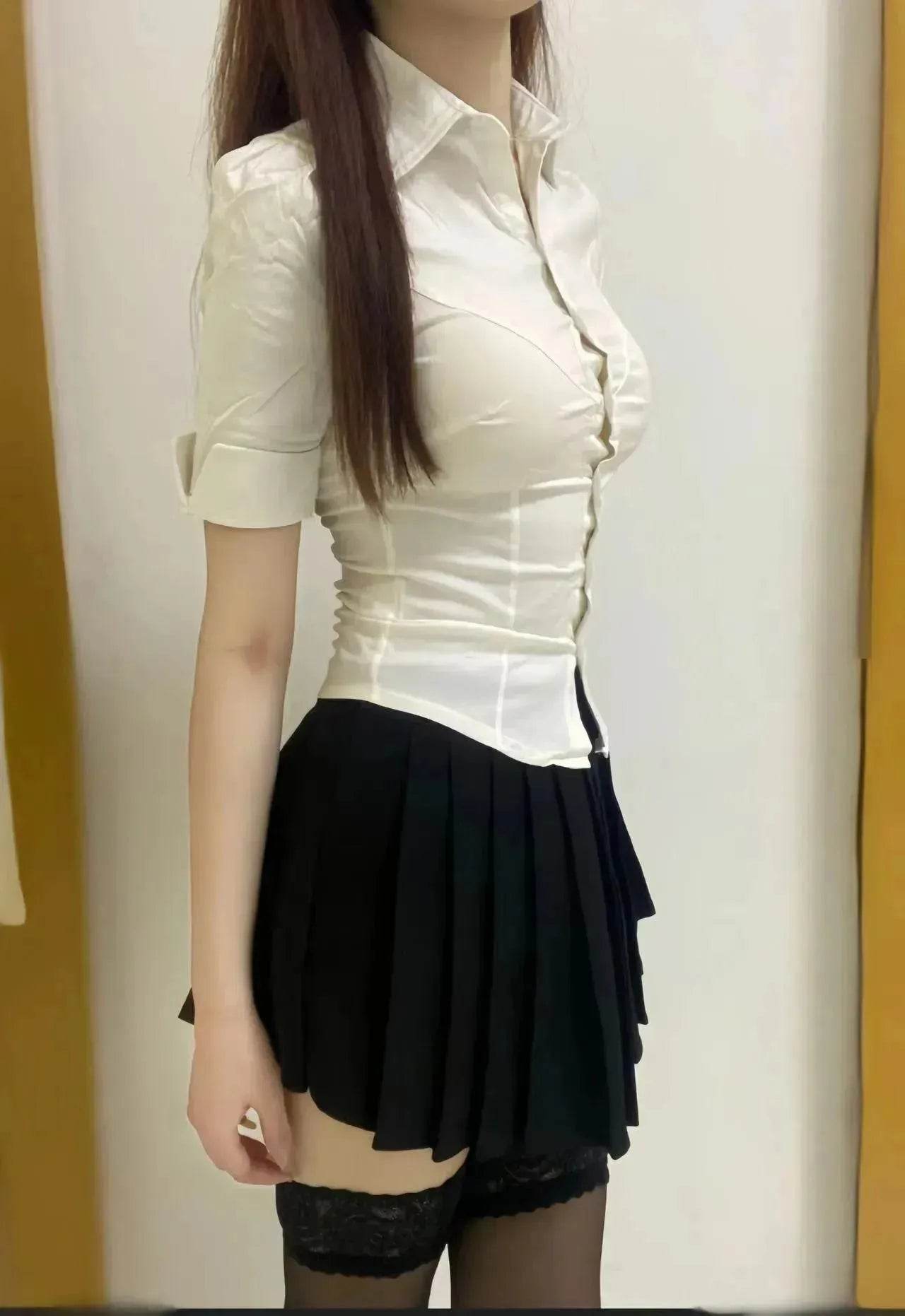 Uniform Slim Top Waist Elastic Women - Velora