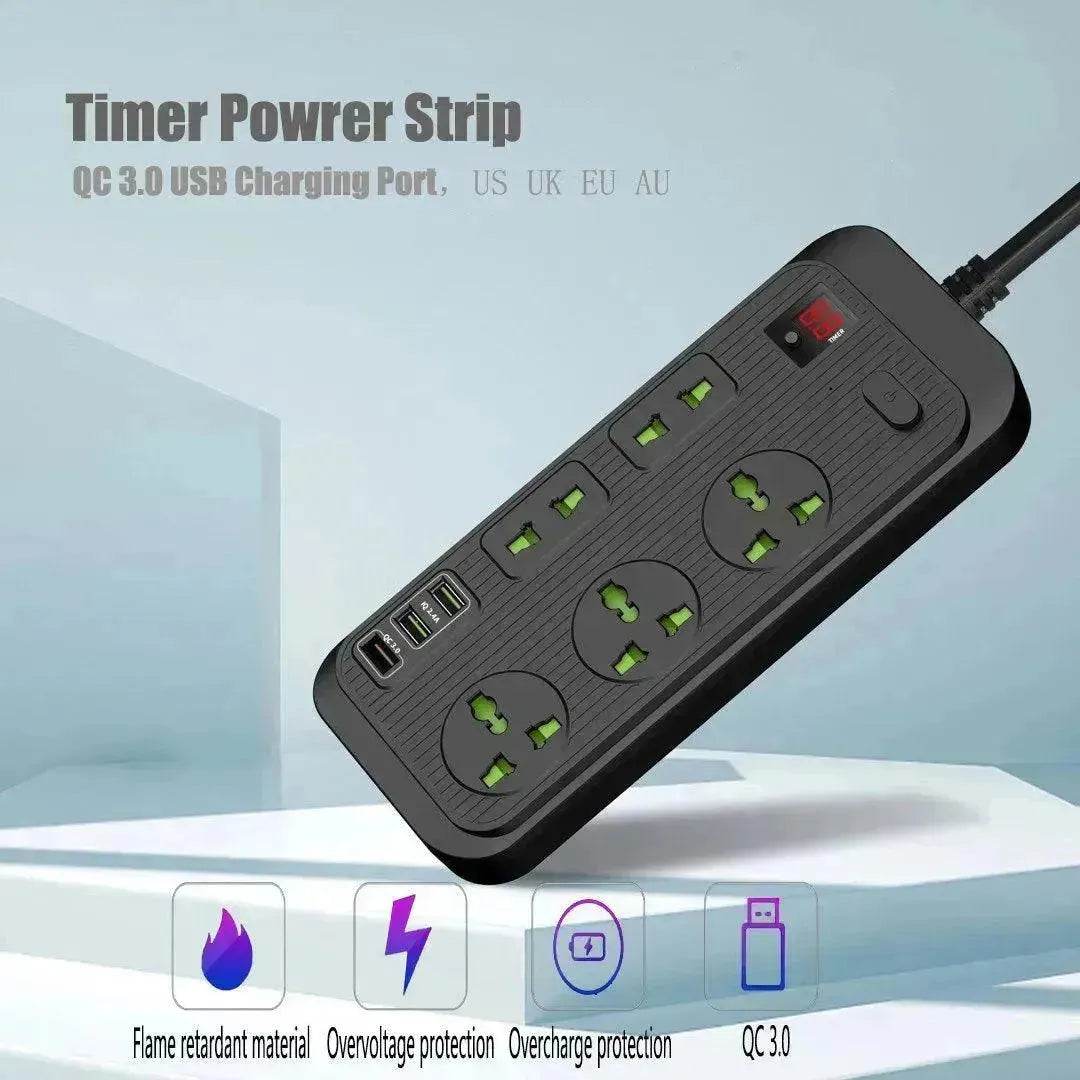 USB Power Strip Smart British Plug Multi-function Power Surge - Velora
