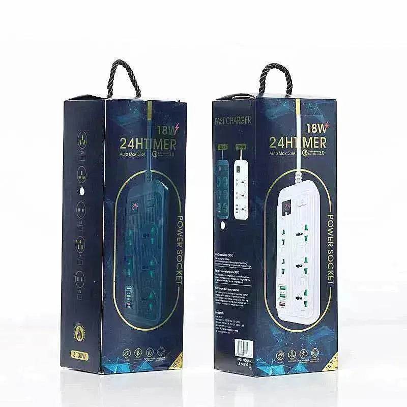 USB Power Strip Smart British Plug Multi-function Power Surge - Velora