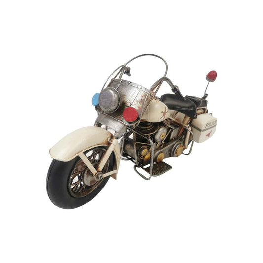 Vintage Police Motorcycle Metal Model - Velora Luxury Fashion