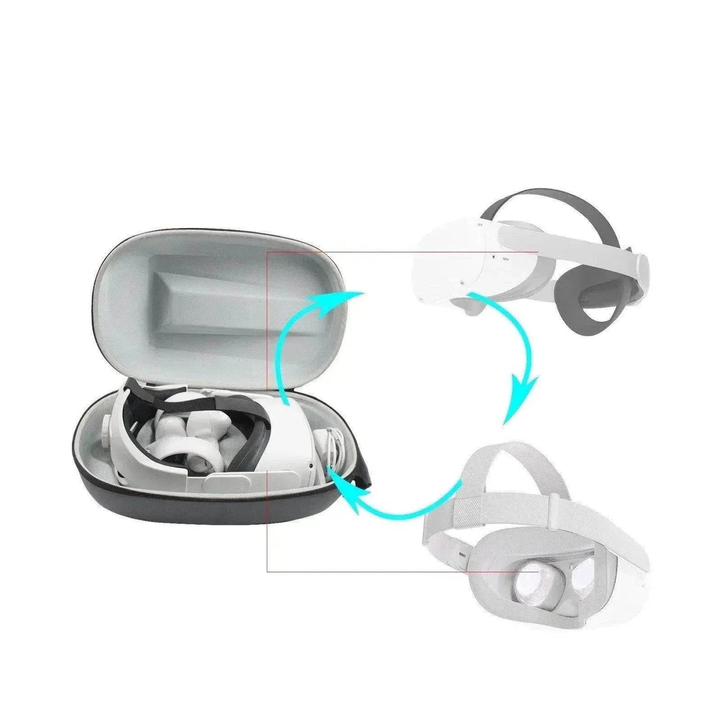 VR Glasses, Headband, Handbag, Zipper Storage Bag, Comfortable and Portable - Velora