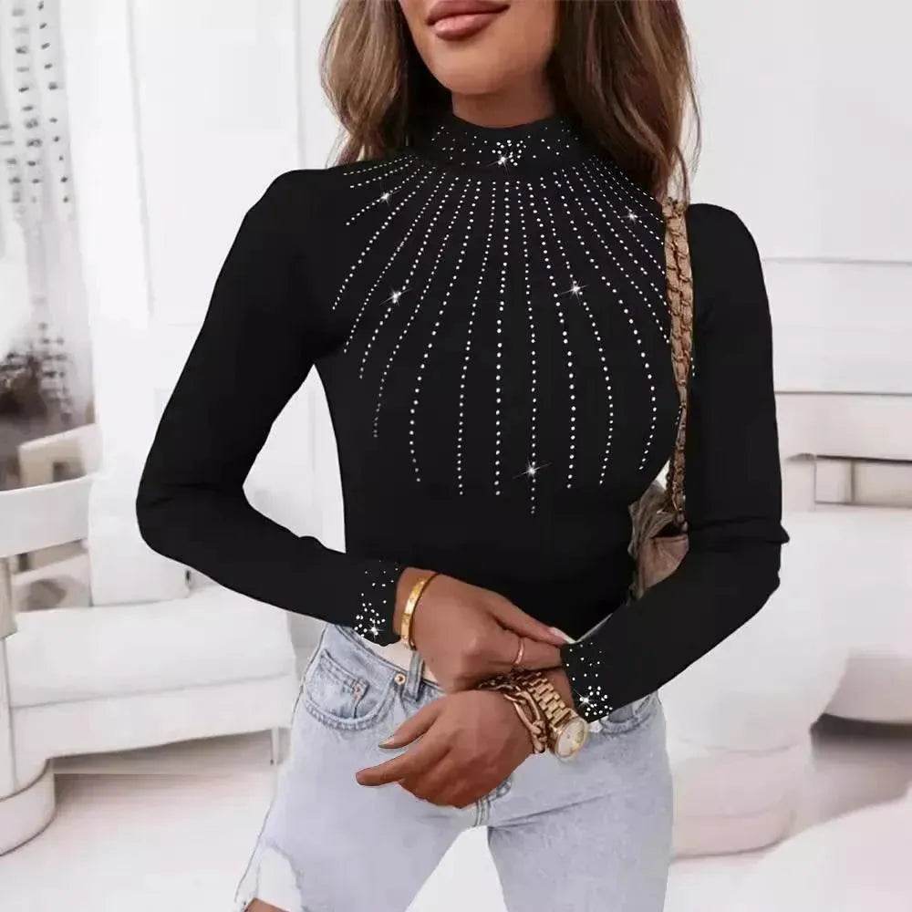 Women's Long-sleeved Tight Thread Top - Velora