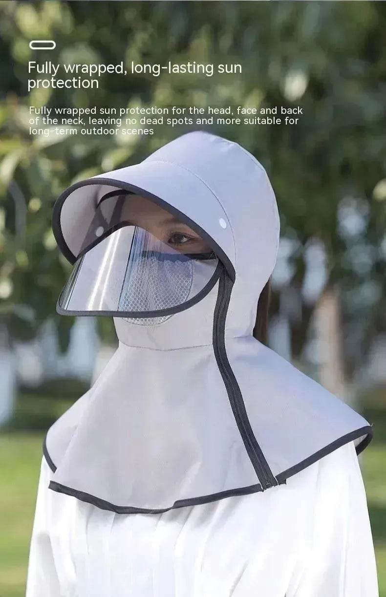 Women's Summer Wide Brim Biking Face-covering Mask Sun Protection Hat - Velora