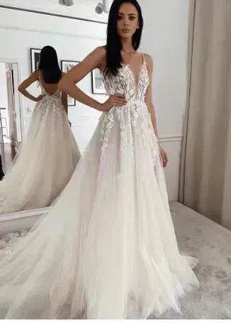Women's White Evening Gown Wedding Dress - Velora