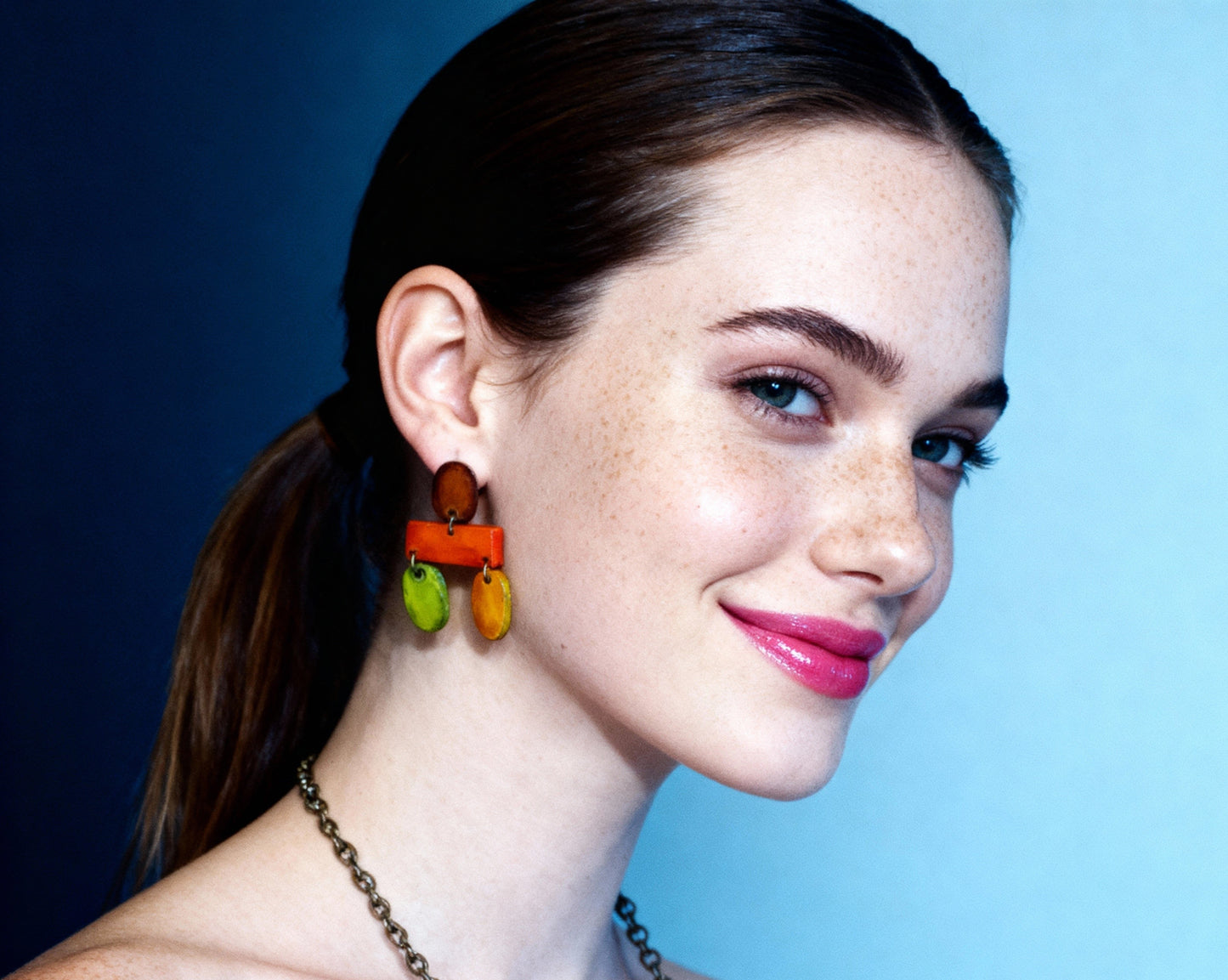 Earth Tone Statement Jewelry Set with Geometric Style