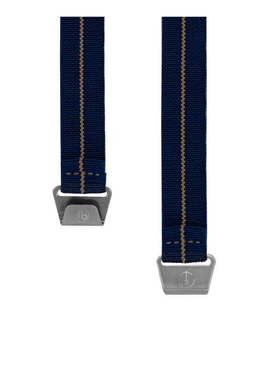 YEMA Marine Nationale Parachute Watch Band Blue 19mm | SYMN39-G-SS - Velora Luxury Fashion