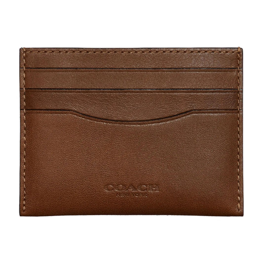 Coach Flat Card Case in Sport Calf Saddle 4" (L) x 3" (H)