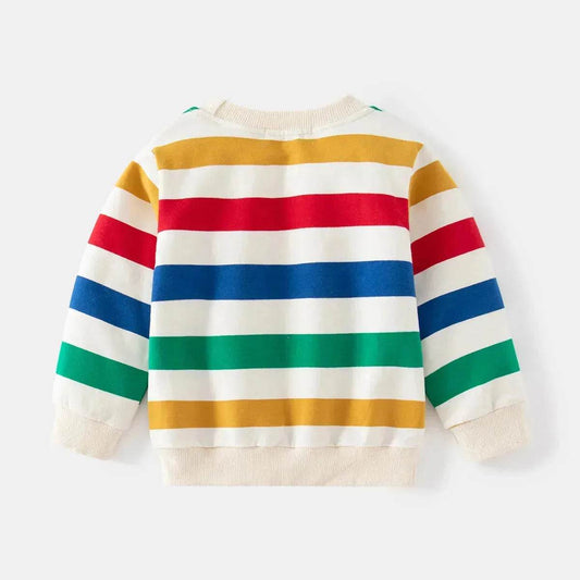 Unisex Colorful Striped Long-sleeved Sweater for Kids Pullover for Kids - Velora