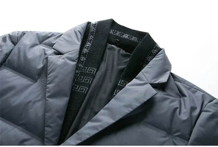 Winter Men's Suit Detachable Scarf Collar Casual Down Jacket - Velora