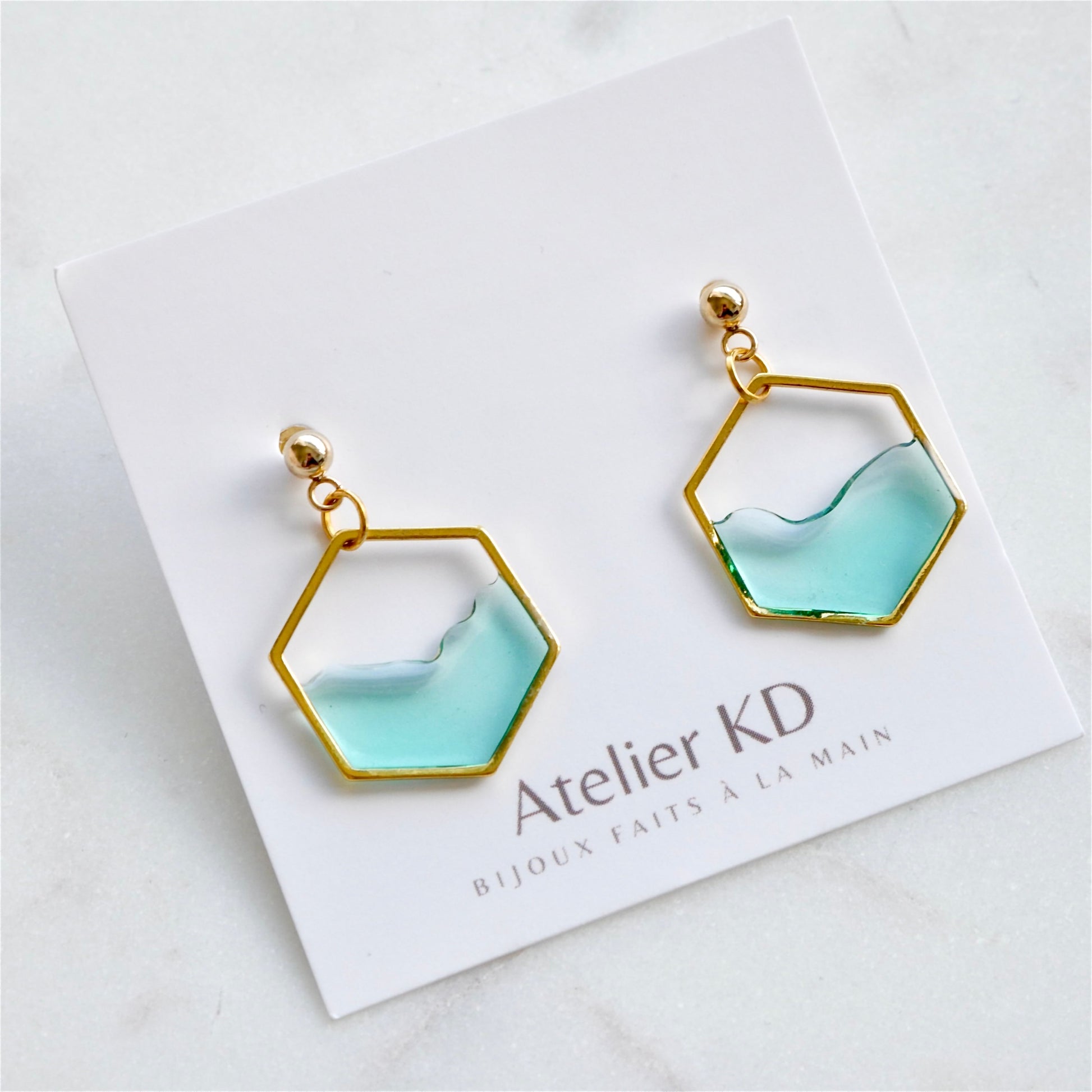 Boucles d'oreilles ocean- hexa (moyen) - Velora