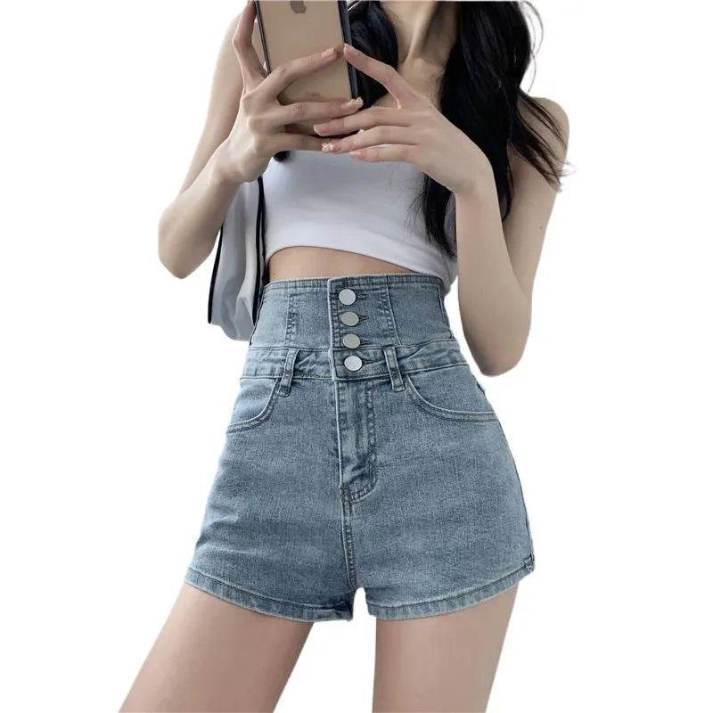 Summer High Waist Denim Rope Shorts For Women - Velora